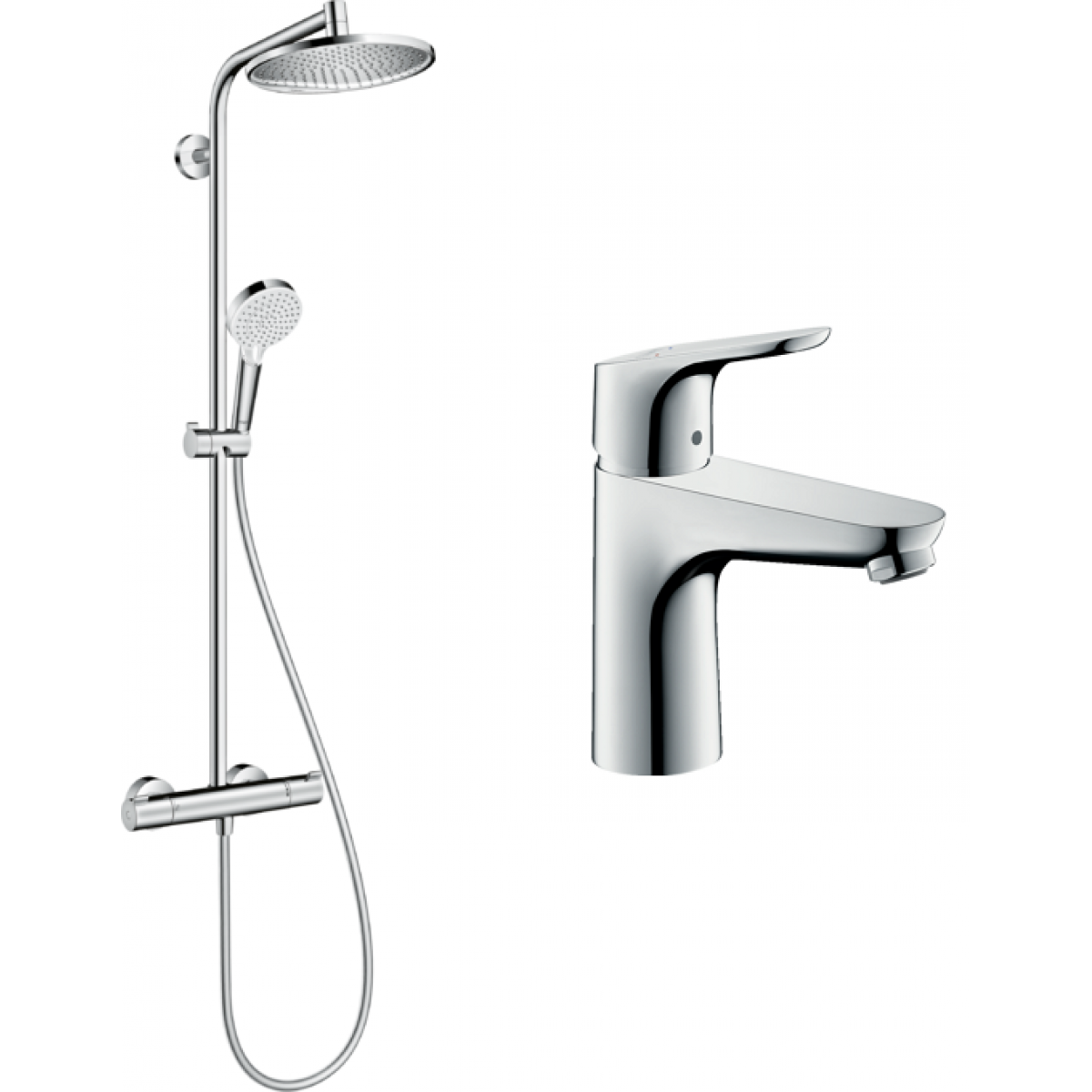 Hansgrohe Focus單把手面盆龍頭連Crometta S淋浴花灑組合