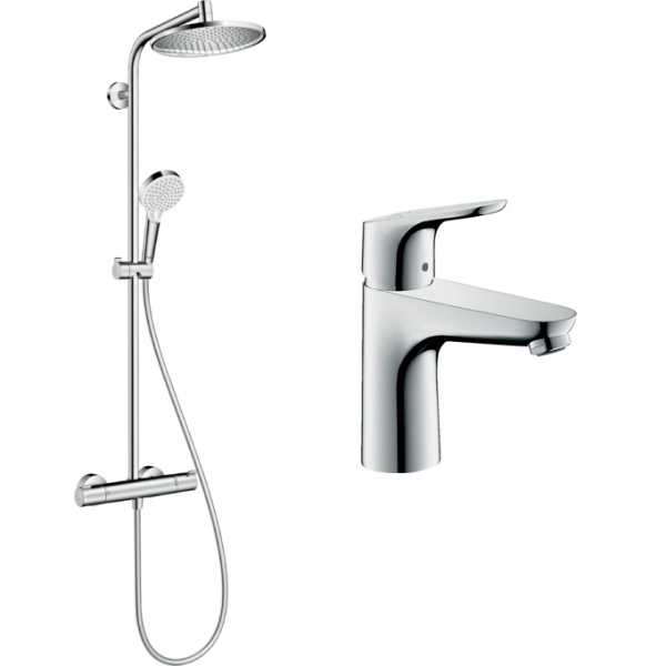 Hansgrohe Focus單把手面盆龍頭連Crometta S淋浴花灑組合