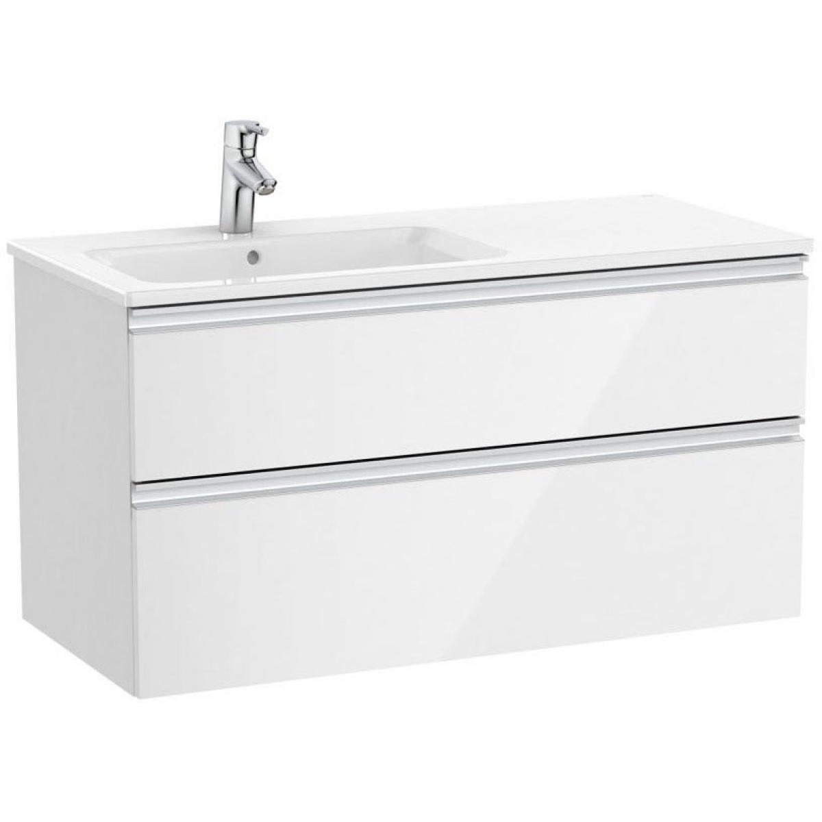 Roca The Gap 左邊洗水盆+雙抽屜面盆櫃套裝 (白色) (1005x460mm)