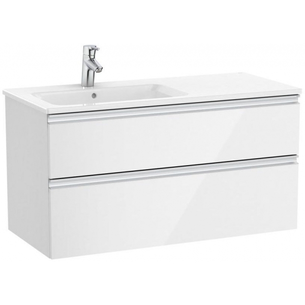 Roca The Gap 左邊洗水盆+雙抽屜面盆櫃套裝 (白色) (1005x460mm)