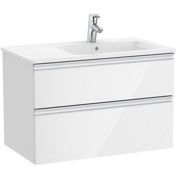 Roca The Gap 右邊洗水盆+雙抽屜面盆櫃套裝 (白色) (805x460mm)