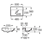 Roca ONA 32768E 掛牆面盆 (500x360mm)：簡約設計，節省空間