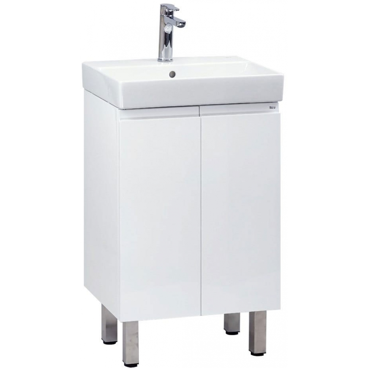 Roca ONA 一體式面盆 + 雙門面盆櫃套裝 (32768E+852116000)：500x360mm、雙門收納、連櫃腳