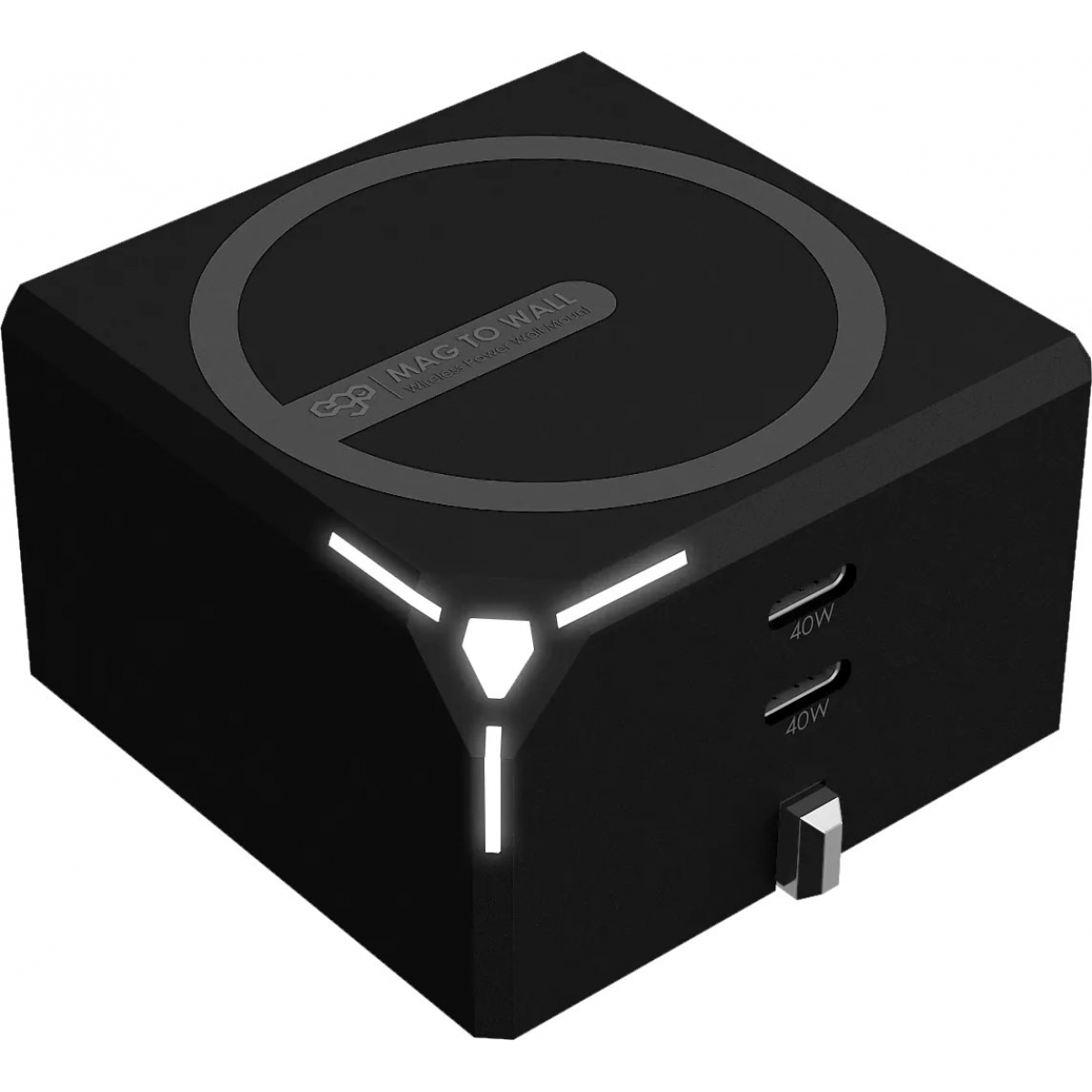 EGO Mag To Wall 40W 磁吸摺疊牆充 (黑色)