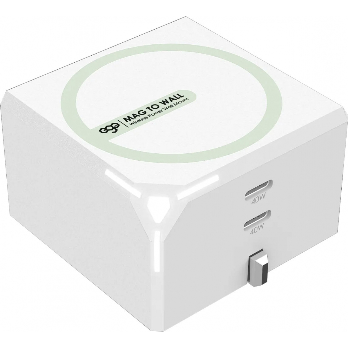 EGO Mag To Wall 40W 磁吸摺疊牆充 (白色)