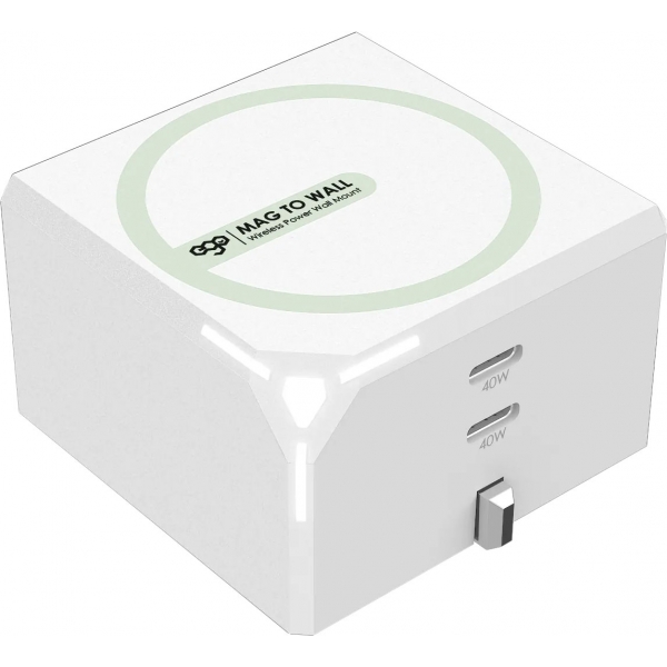 EGO Mag To Wall 40W 磁吸摺疊牆充 (白色)