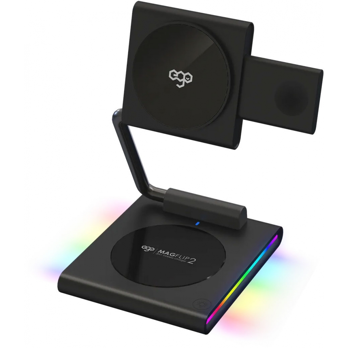 EGO MagFlip2@ 3合1 15W Magsafe 充電座 (金屬黑)