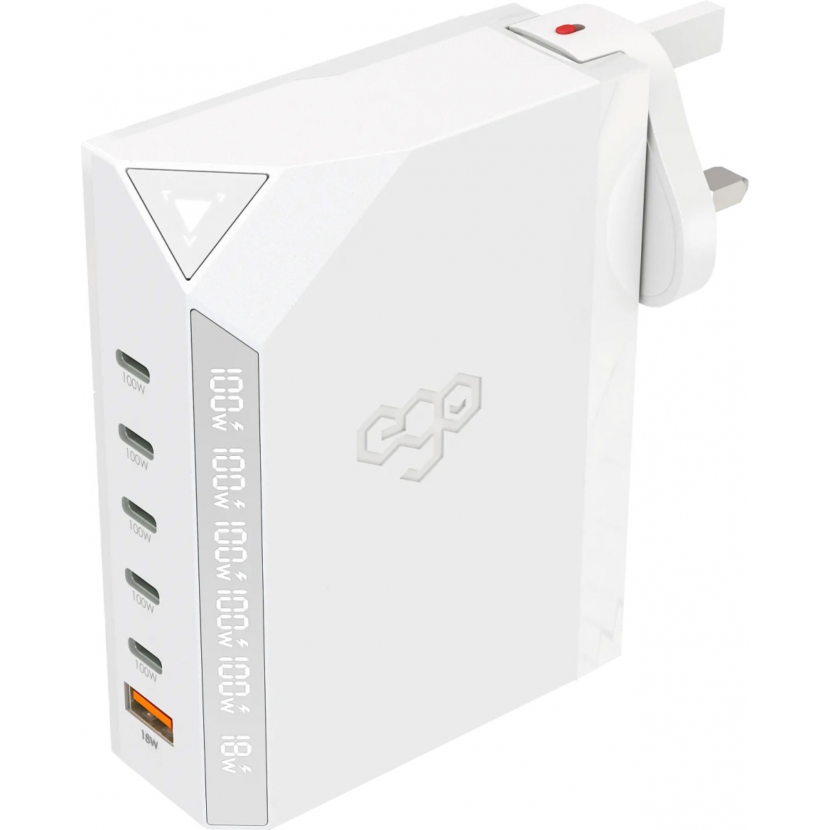EGO EX120-WH Exinno+ 180W 6孔USB充電器 (白色) - 帶即時輸出顯示