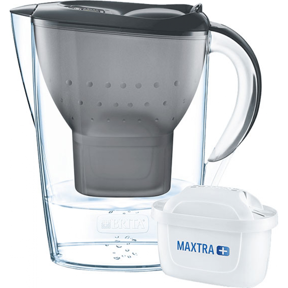 Brita Marella COOL 2.4L濾水壺 (灰色): MAXTRA+濾芯、電子顯示器、指壓式注水口