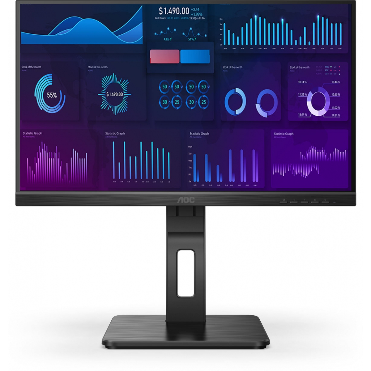 AOC 22P2Q 21.5吋 廣視角顯示器 - IPS面板、FHD、HDR模式、不閃屏