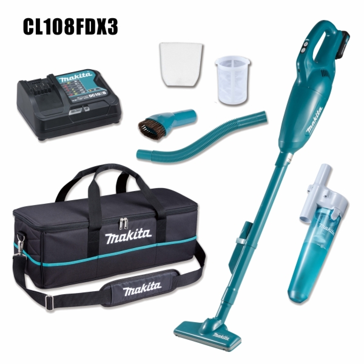 Makita CL108FDX3 充電式吸塵機套裝 (藍色)