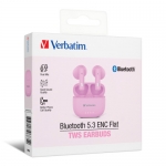 Verbatim 66835 Bluetooth 5.3 ENC Flat True Wireless Bluetooth Headphones (Purple)