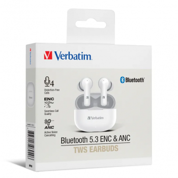 Verbatim 威寶 66949 藍牙 5.3 ENC 及 ANC 真無線藍牙耳機 (白色)