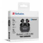 Verbatim 66950 Bluetooth 5.3 ENC and ANC true wireless Bluetooth headphones (BK)