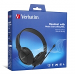 Verbatim 66705 Noise Canceling Multimedia Headphones – 3.5mm Jack