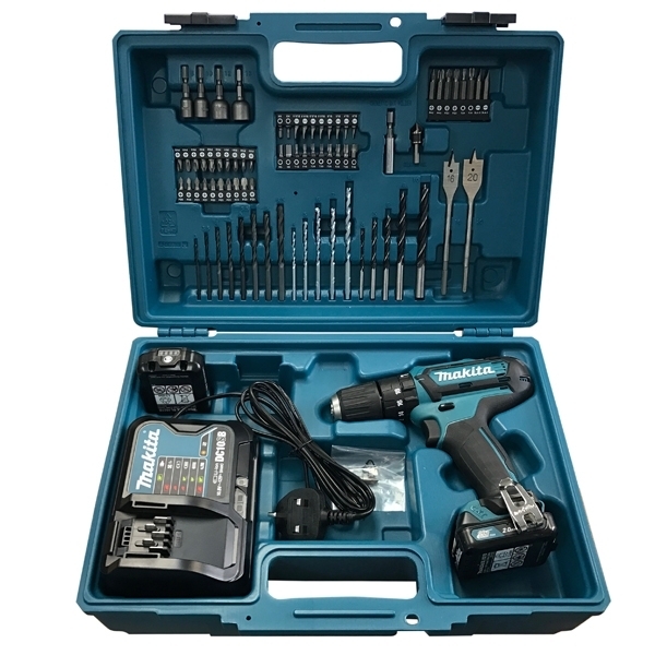 Makita HP333DSAX1 12V 充電式衝擊電鑽連74件配件套裝