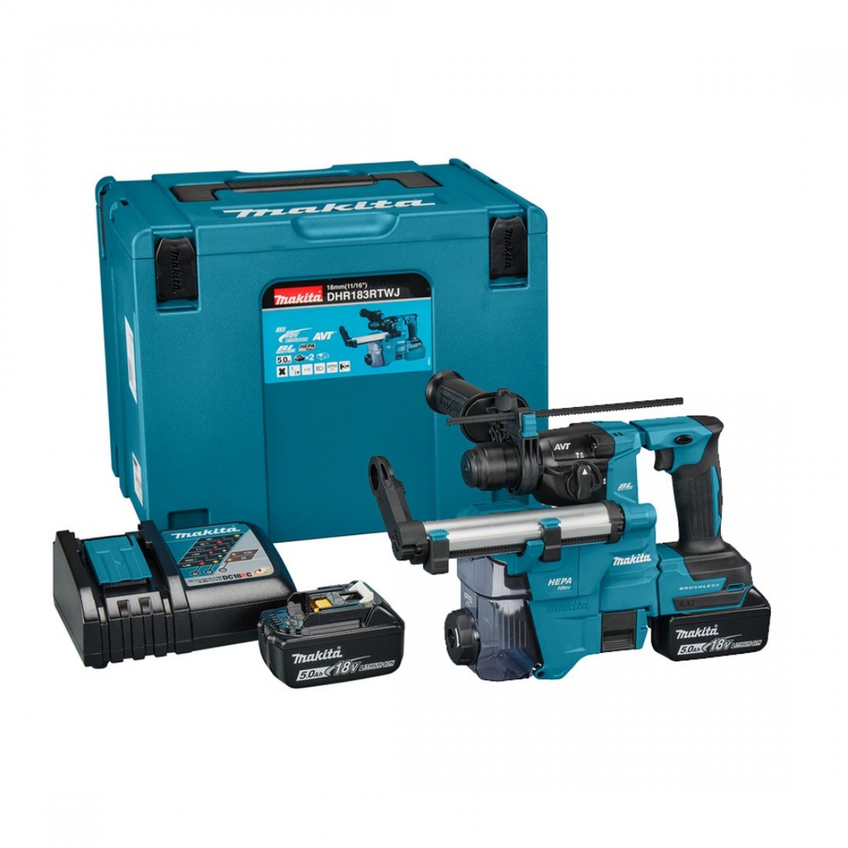 Makita DHR183RTWJ 18V 充電式電錘連配件套裝