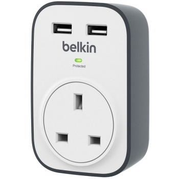 Belkin BSV103sa SurgeCube 1 位防雷保護器連 2 個 2.4A USB 共用充電端口