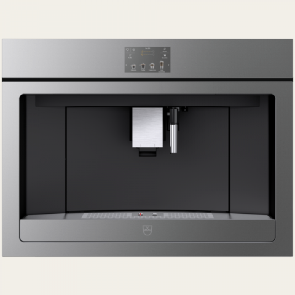 V-Zug CoffeeCenter V6000 45 15巴 嵌入式咖啡機 (白金鏡面玻璃): 專業研磨、自動奶泡、多用戶收藏