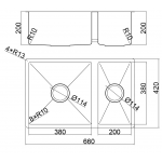 Elleci ARCA ARC2066DB-15 不銹鋼廚房雙鋅盆 | 1.5mm厚304不銹鋼 | 多功能安裝