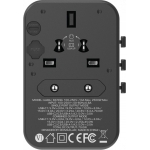 Momax 1-World 70W GaN旅行插座 | 5合1多口輸出 | 多國插頭 (黑色)