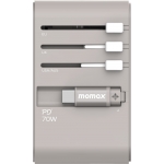 Momax 1-World+ 70W GaN旅行插座 | 內置伸縮USB-C線 | 多國插頭 (灰色)