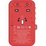 Momax UA18UKR 1-World+ 70W GaN 3插口 及 內置伸縮USB-C充電線旅行插座 (紅色)