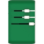 Momax 1-World+ 25W旅行插座 | 內置伸縮USB-C線 | 多國插頭 (綠色)