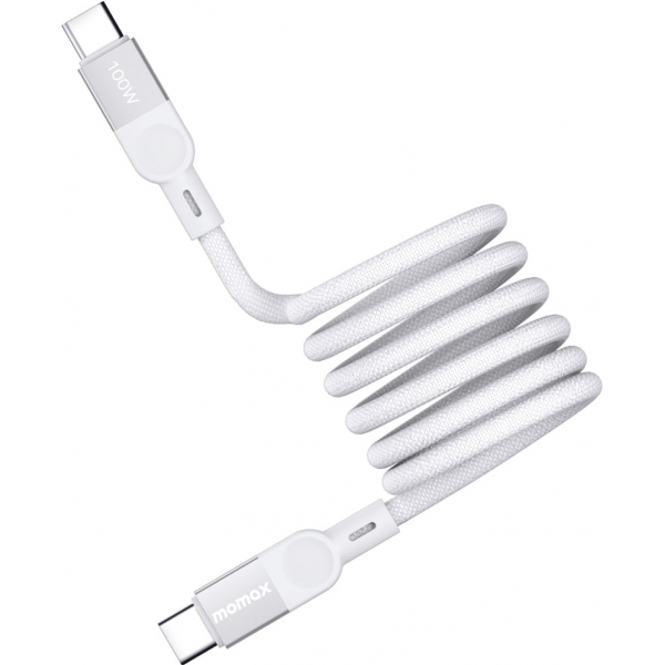 Momax Mag Link DC35W 磁吸USB-C編織線 (1米) | 100W | 白色