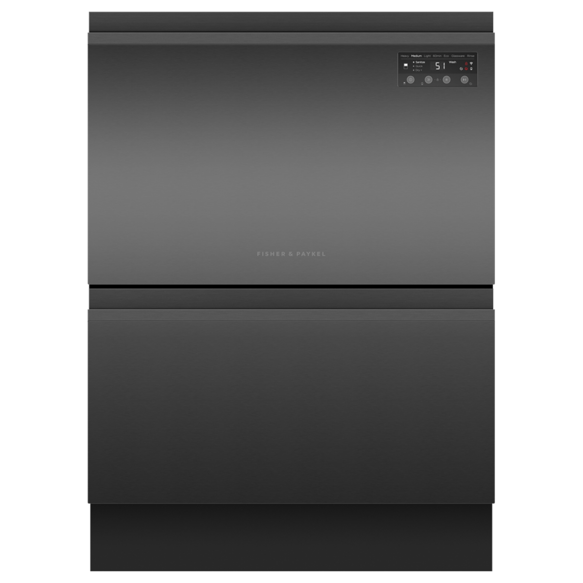 Fisher & Paykel 飛雪 DD60D2NB9 嵌入式雙抽屜洗碗碟機：黑鋼色、SmartDrive™、靜音42dBA