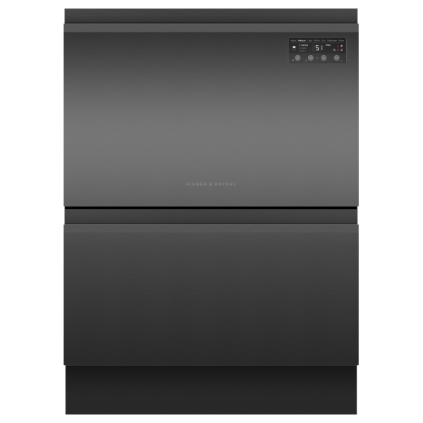 Fisher & Paykel 飛雪 DD60D2NB9 嵌入式雙抽屜洗碗碟機：黑鋼色、SmartDrive™、靜音42dBA