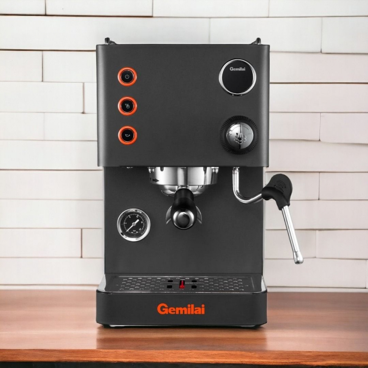 Gemilai CRM3007L 家用意式半自動咖啡機: 15巴、PID溫控、2分鐘速熱