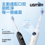 Usmile Y10 聲波電動牙刷 (黑色): 智能螢幕、壓力感應、180天續航、IPX8防水