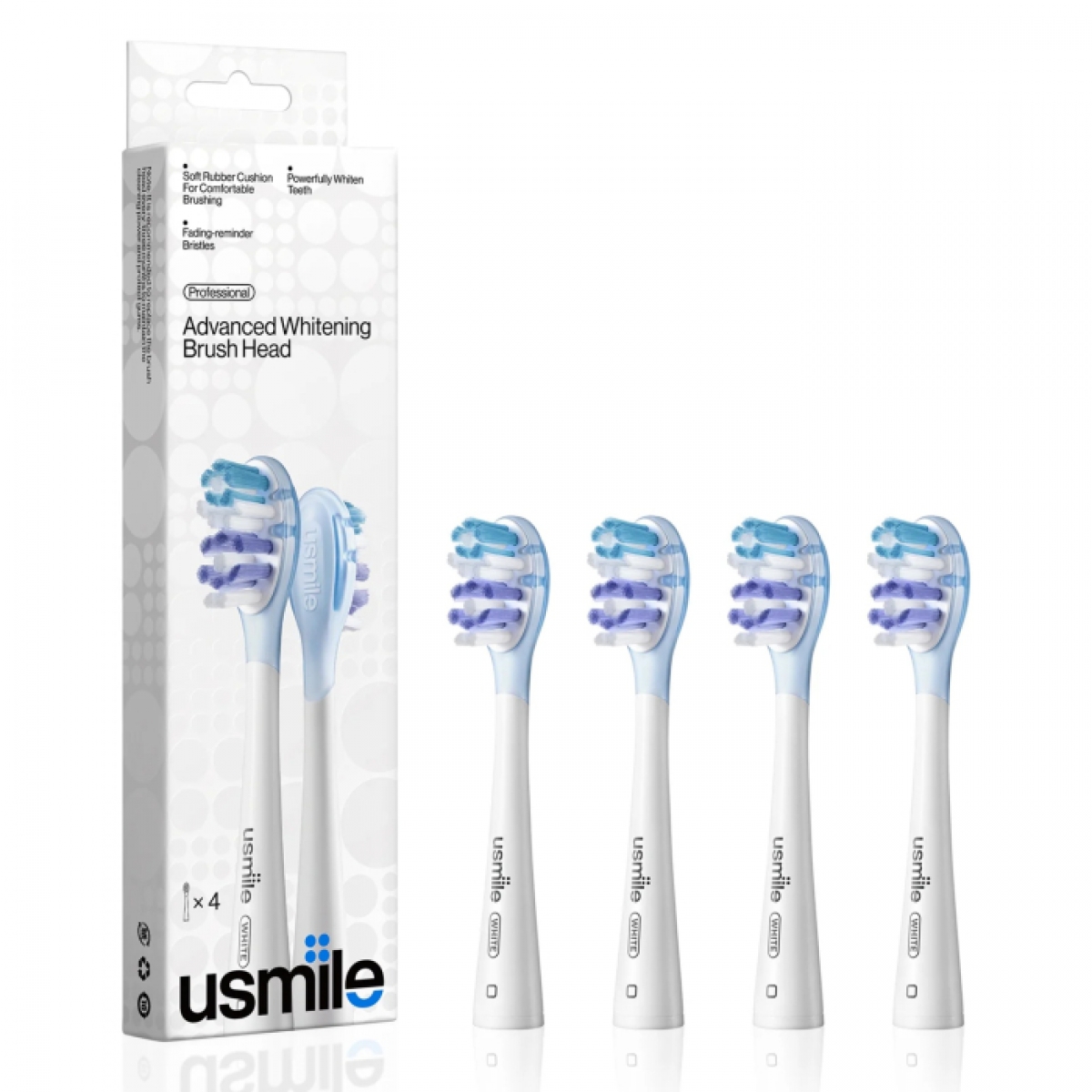 Usmile 緩震亮白刷頭 (345-69-00039-1): 專利緩震科技、適用Usmile全系列成人牙刷