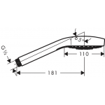 Hansgrohe 26800400 Croma Select S 三速按摩花灑頭 (白色/鍍鉻)