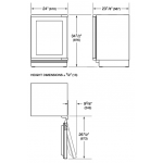 Sub-Zero ICBDEU2450BG 166公升 檯下式雪櫃：專利飲料架，奈米塗層層架