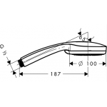 Hansgrohe 28536000 Croma 100 三速花灑頭 (鍍鉻)