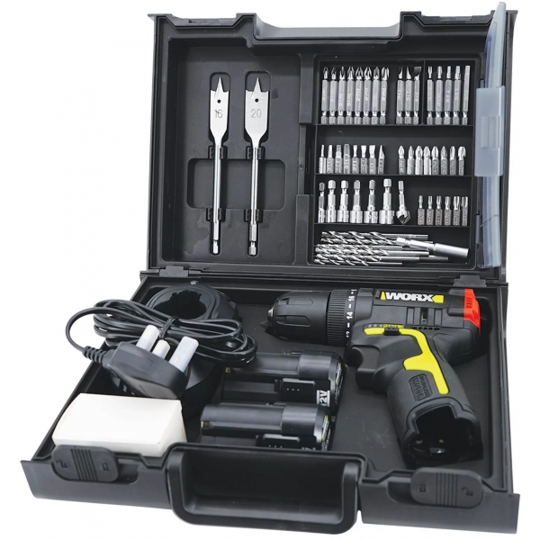 Worx 威克士 WU131X.4 10mm 鋰電無碳雙速衝擊電鑽套裝