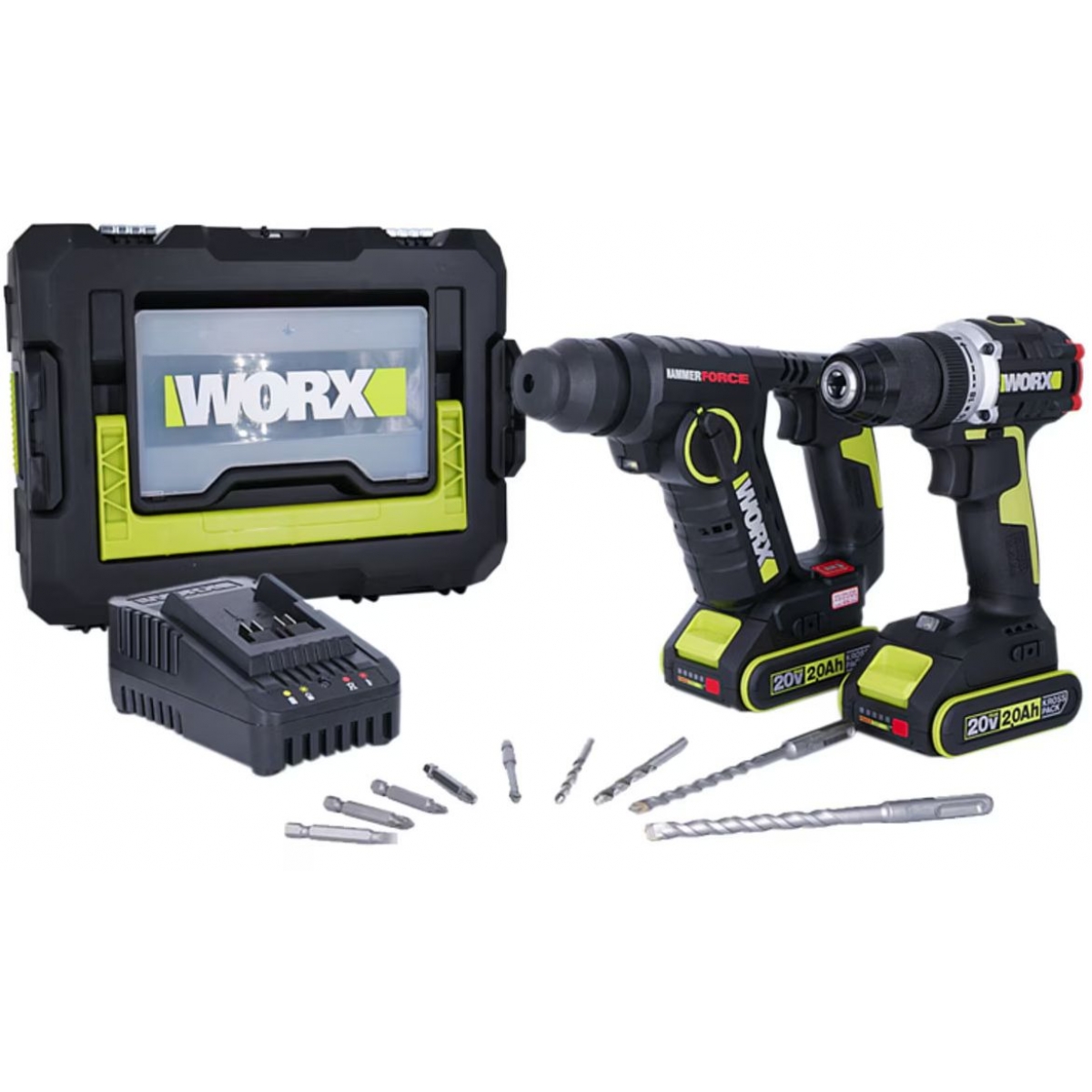 Worx 威克士 WU938 無碳鋰電兩用電錘 + 雙速電鑽組合套裝
