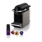 Nespresso C62-SG-TI-NE Pixie 19巴 粉囊咖啡機 (鈦金屬色): 25秒快速加熱、A級能耗、自動關機