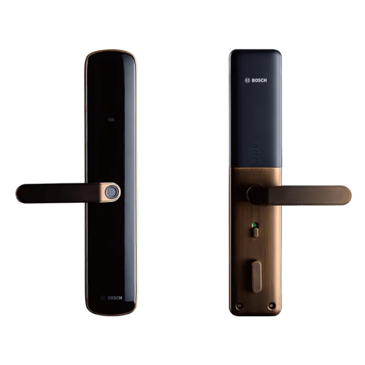 Bosch ID60 智精系列 智能電子門鎖 (琥珀金): 指紋/密碼/卡片多種解鎖、人體工學把手、全自動鎖體