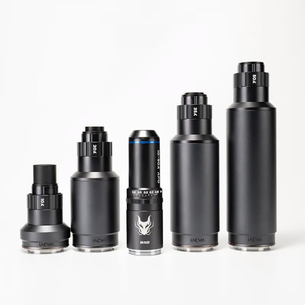 Laowa Aurogon 10-50倍 NA0.5 放大顯微 APO 鏡頭：4種倍率、APO設計、20mm工作距離