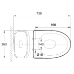 INAX AC-1052VN S600系列一體式座廁 - AQUA CERAMIC抗污技術