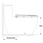 INAX AC-1052VN S600系列一體式座廁 - AQUA CERAMIC抗污技術