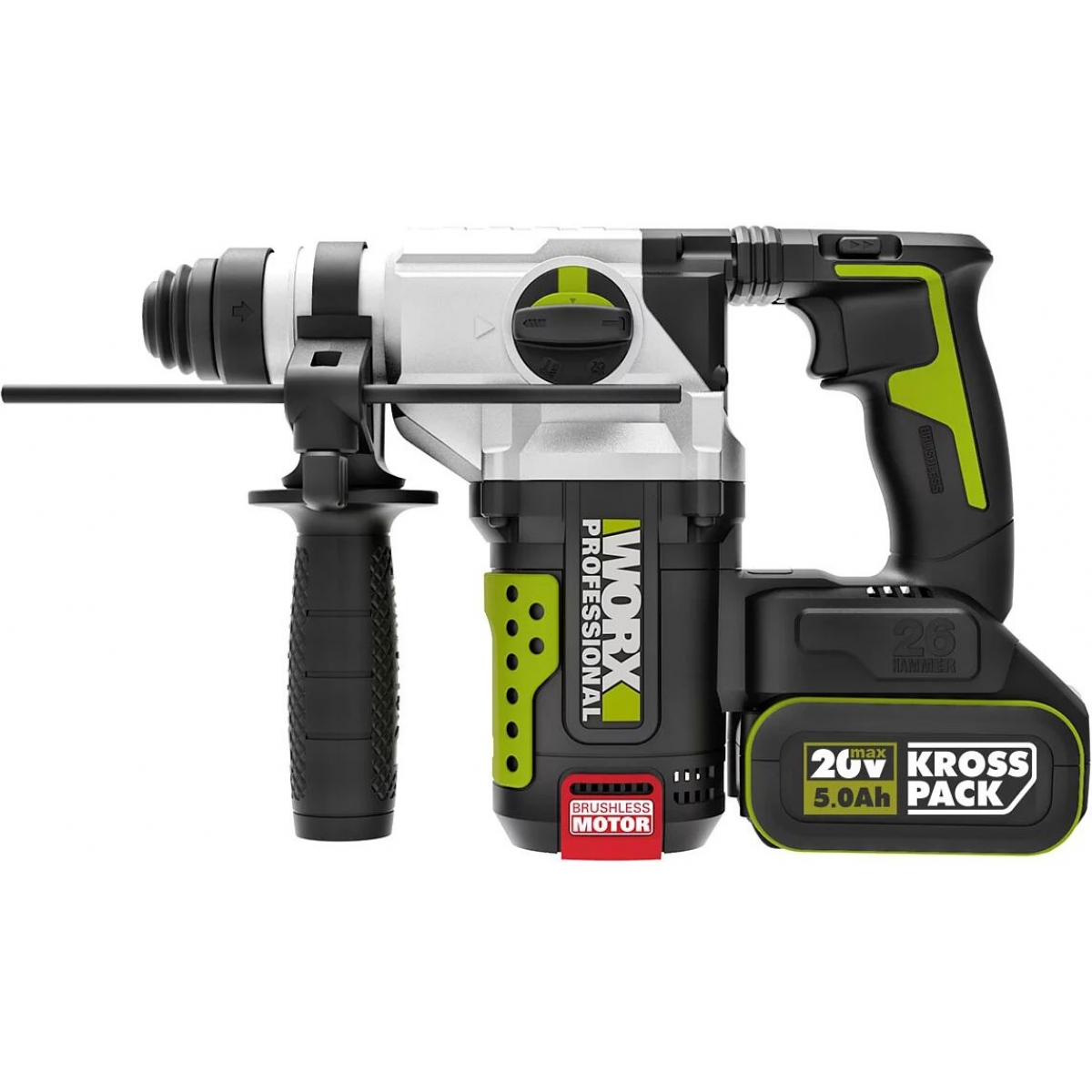 Worx 威克士 20V 鋰電無碳三用電錘 WU389.3 (5.0Ah電池x2)