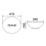 Richford BA557 檯上洗手盆 - 410x340mm，橢圓形，無滿水孔