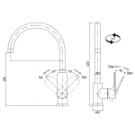Richford RF1605 廚盆水龍頭 - 全銅主體，高340mm，5年保用