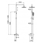 Richford RF52510YB 雨淋花灑套裝 (啞黑色) - 銅主體浴缸龍頭，5年保用閥芯