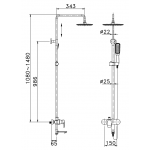 Richford RF52510YW 雨淋花灑套裝 (白色+鉻色) - 銅主體浴缸龍頭，5年保用閥芯