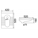 Richford SP712A 蹲廁 - 420x520x190mm，緊湊設計